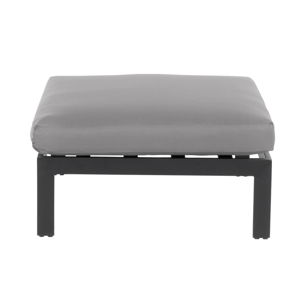 Sitzgruppe Elvo Gartensofa + Sessel + Hocker Garten Möbel Lounge Set grau