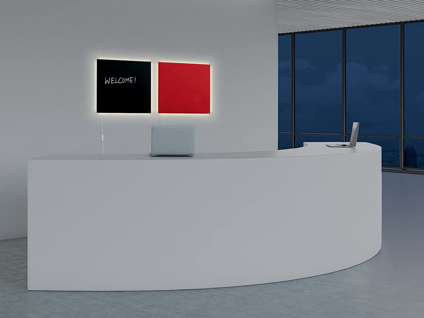 Sigel GL400 Glas Magnetboard LED Beleuchtung 48x48 Magnettafel Board schwarz