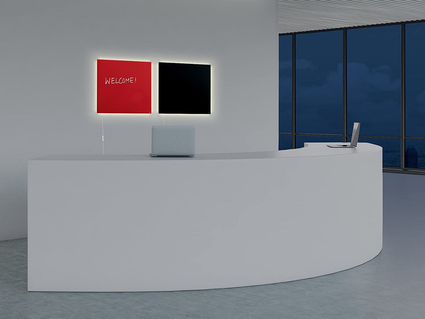 Sigel GL402 Glas Magnetboard LED Beleuchtung 48x48 Magnettafel Magnet Tafel rot