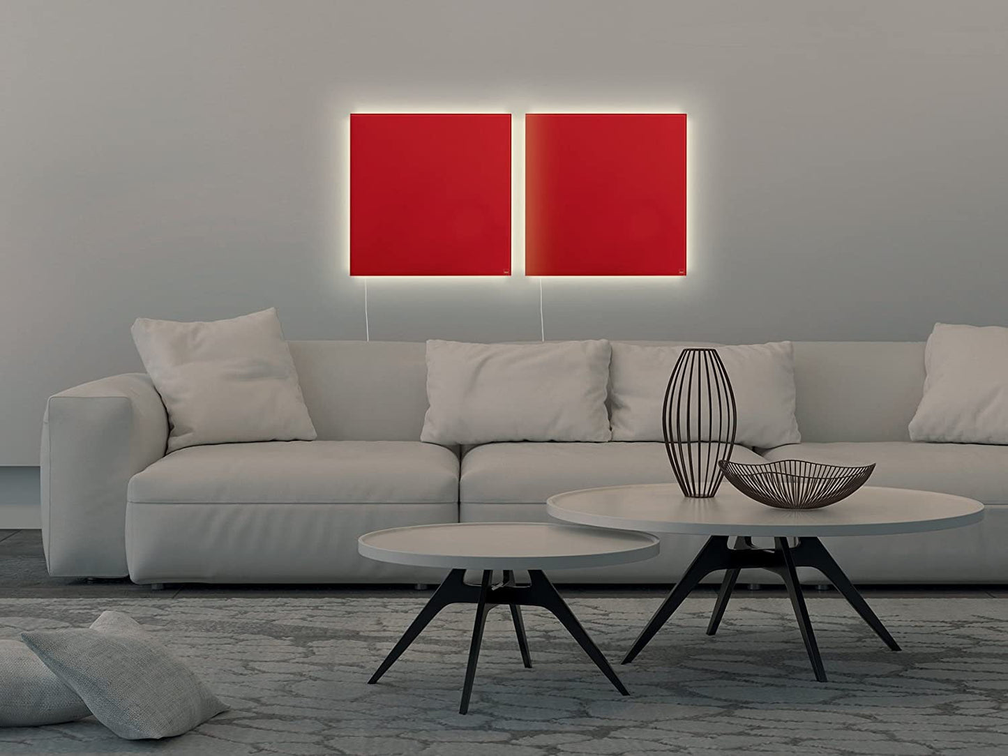 Sigel GL402 Glas Magnetboard LED Beleuchtung 48x48 Magnettafel Magnet Tafel rot