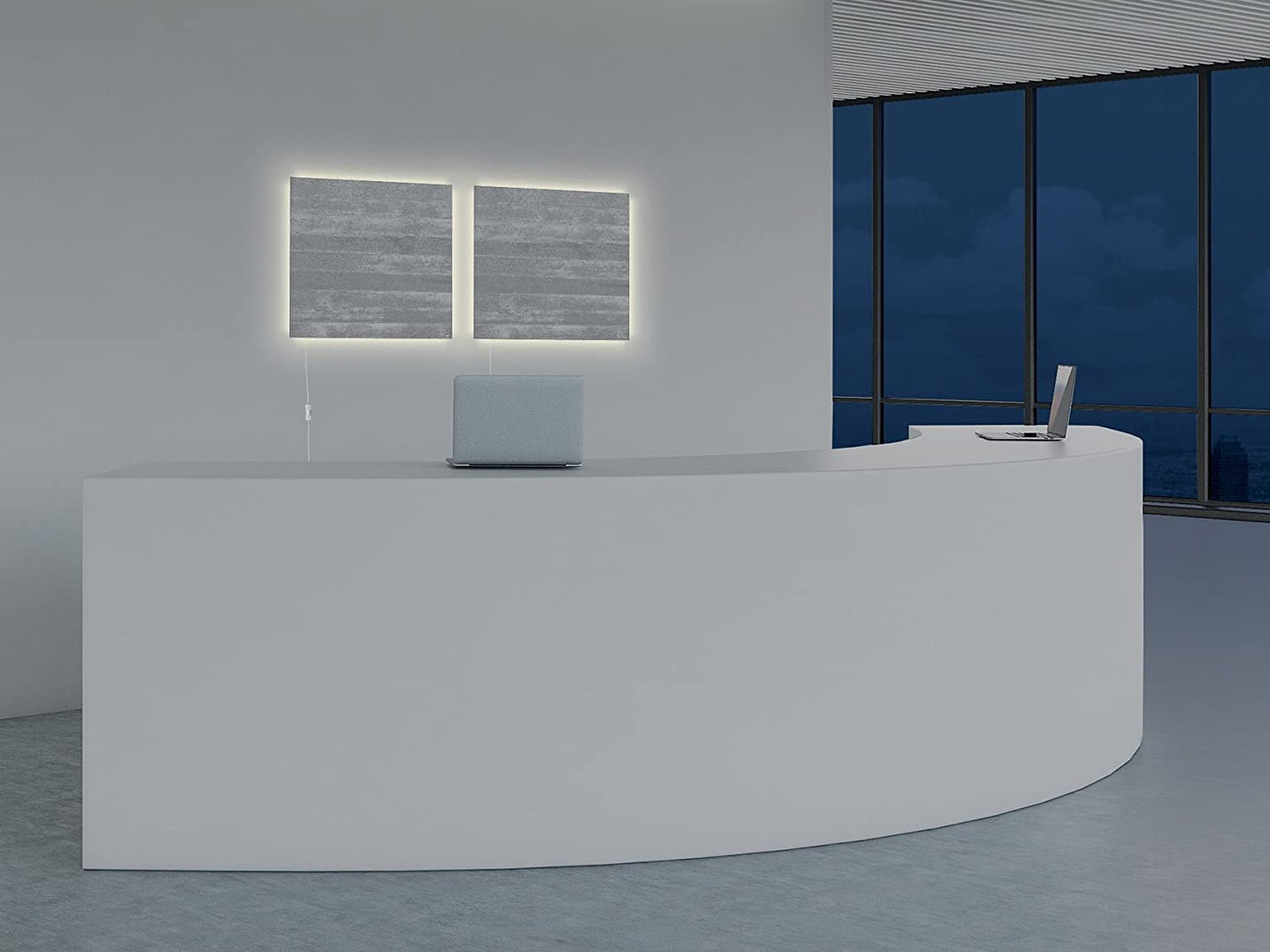 Sigel GL403 Glas Magnetboard LED Beleuchtung 48x48 Sichtbeton Magnettafel Board