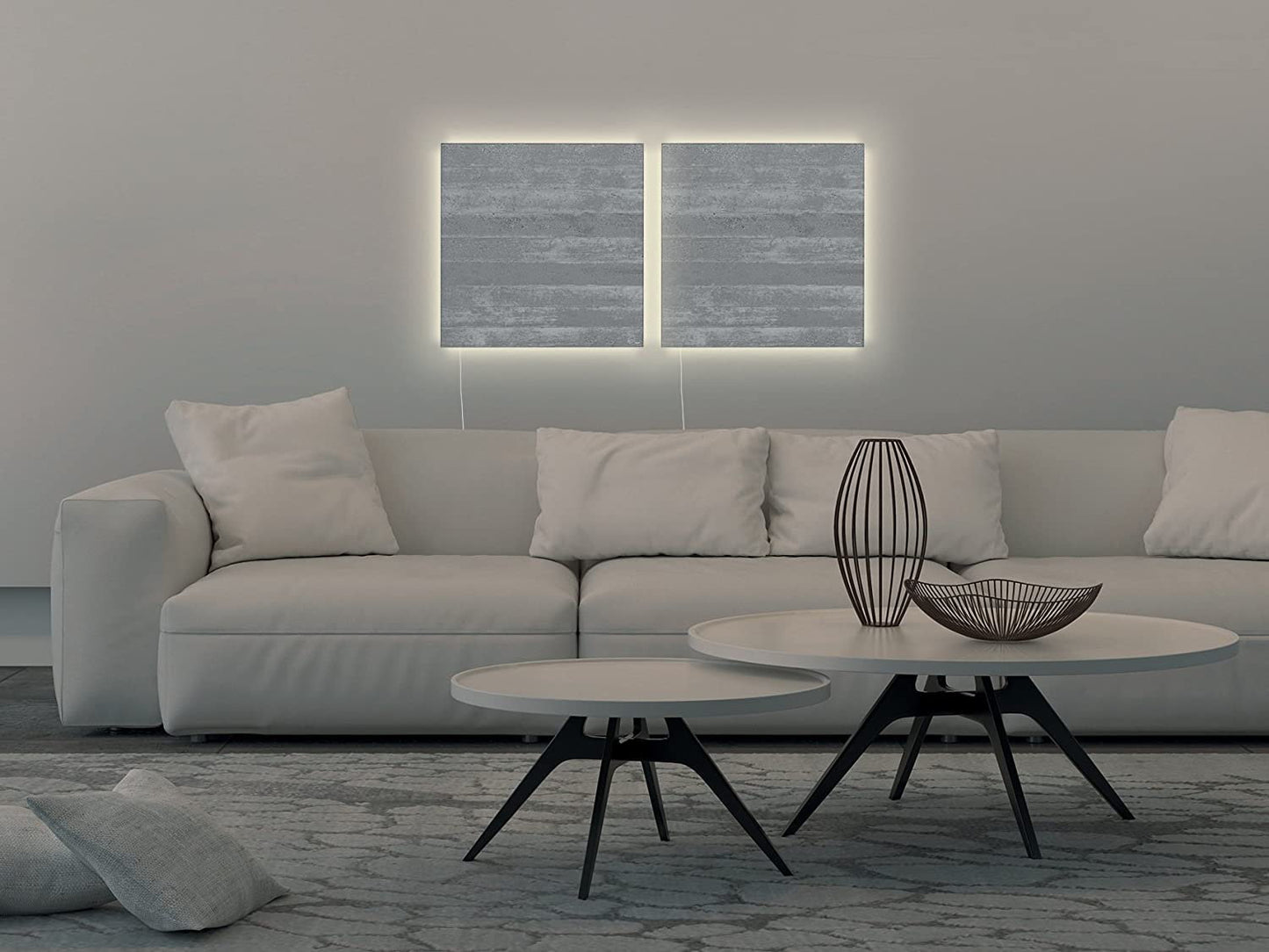 Sigel GL403 Glas Magnetboard LED Beleuchtung 48x48 Sichtbeton Magnettafel Board