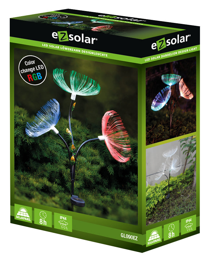 LED Solar Gartenstecker 98cm Löwenzahn farbwechsel Solarlampe Garten Lampe