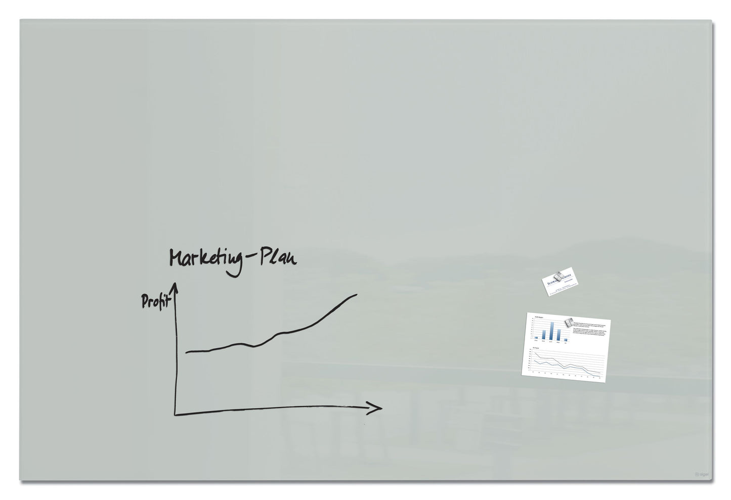 SIGEL GL231 Glas Whiteboard Artverum grau 180x120 cm Magnetboard Magnettafel