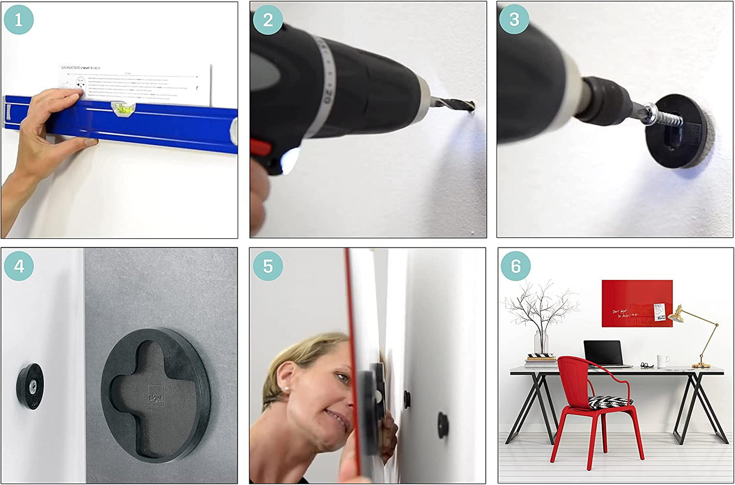 Sigel Glas Magnetboard Artverum GL254 48x48cm Glasboard Magnet Tafel