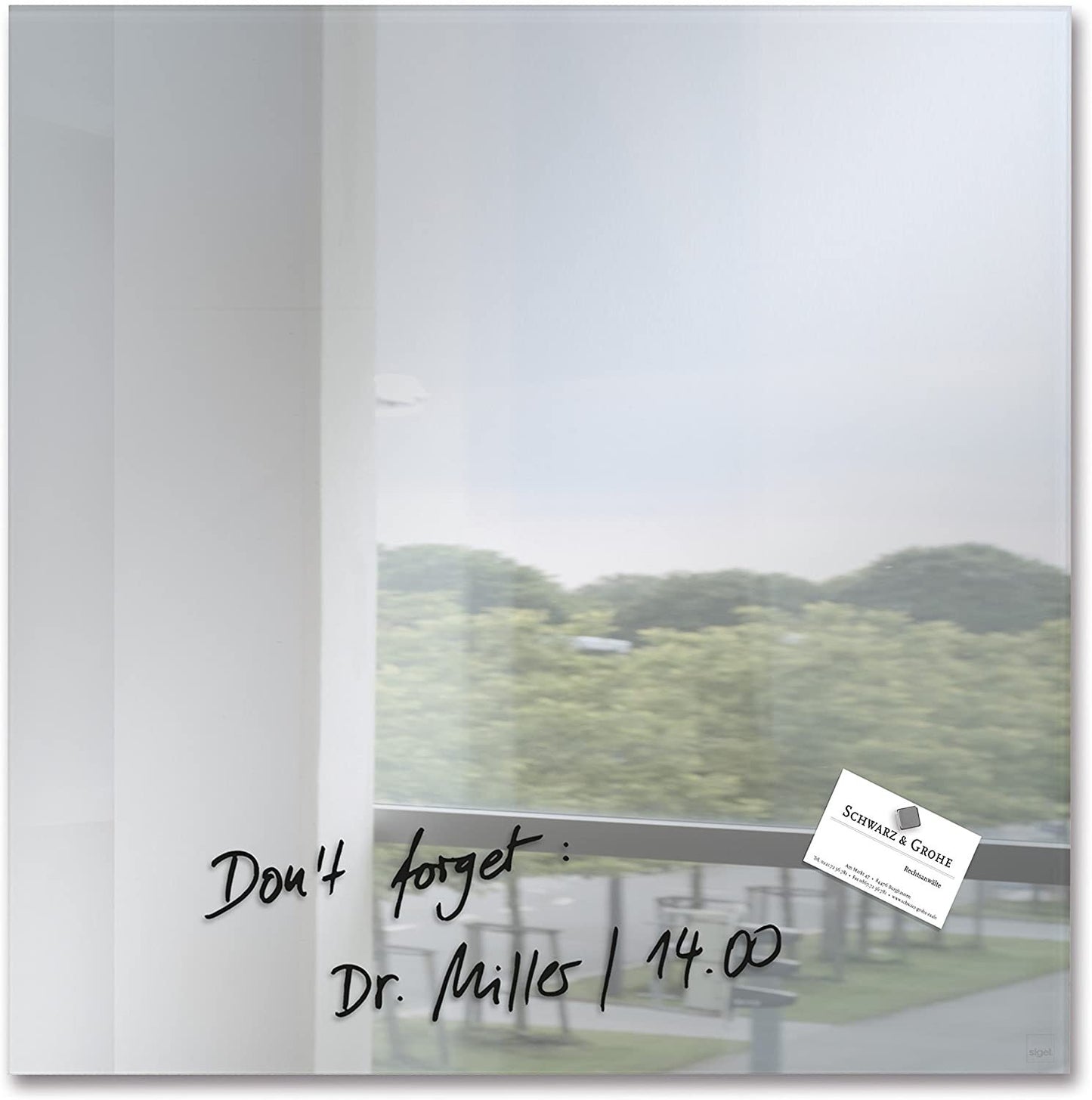 Sigel Artverum Spiegel Magnetboard GL275 48x48cm Magnet Tafel Whiteboard Glas