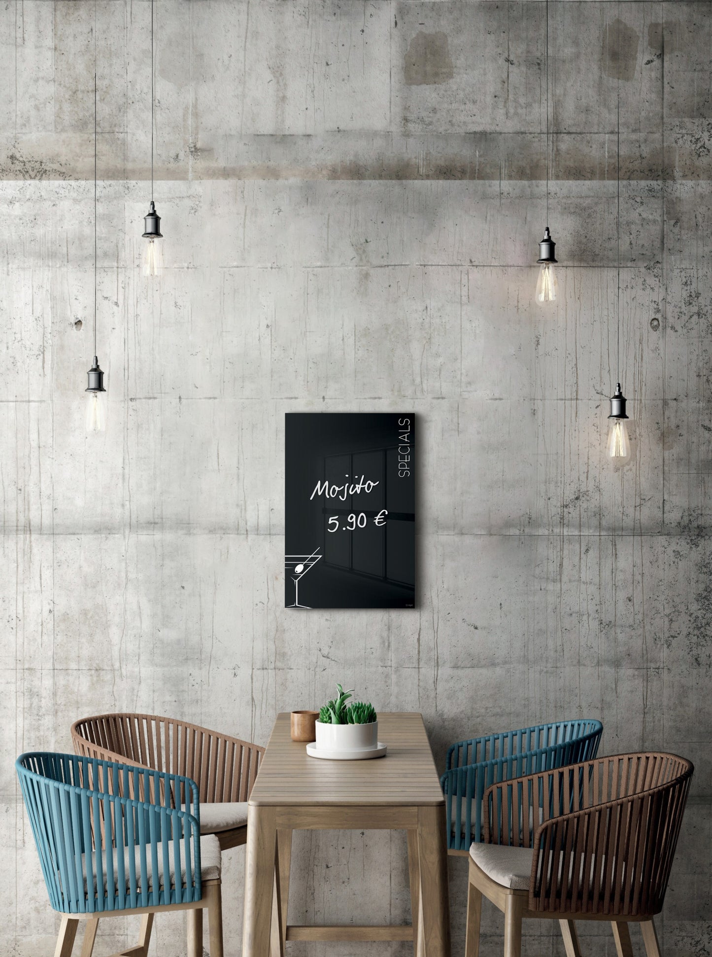 Sigel GL296 Glas Magnettafel Artverum Cocktail 40x60 schwarz weiß Magnet Tafel