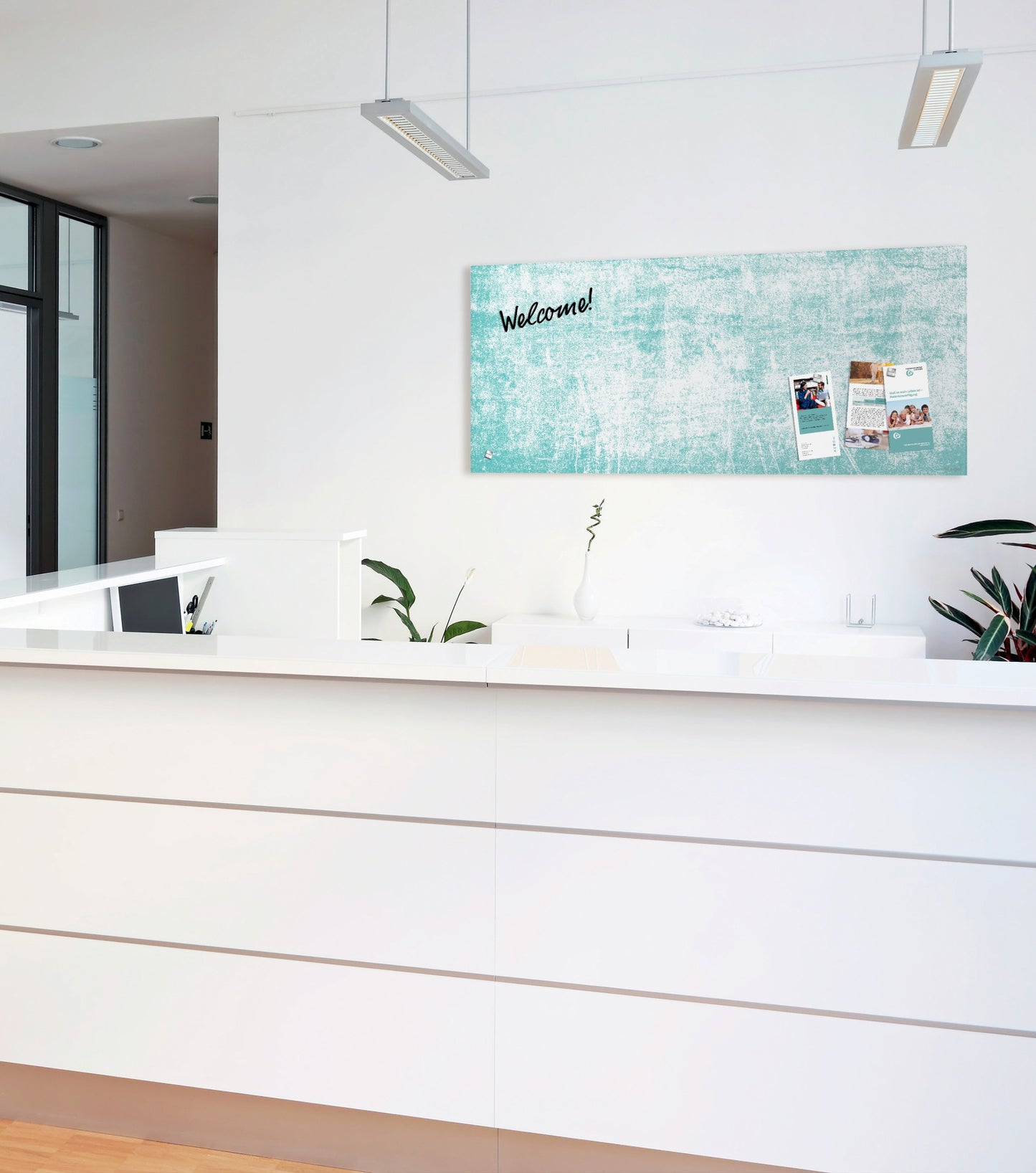 Sigel GL297 Glas Magnettafel Artverum Wall 130x55 türkis weiß Magnetboard Tafel