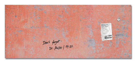 Sigel GL299 Glas Magnettafel Artverum Red Wall 130x55 koralle Magnetboard Tafel