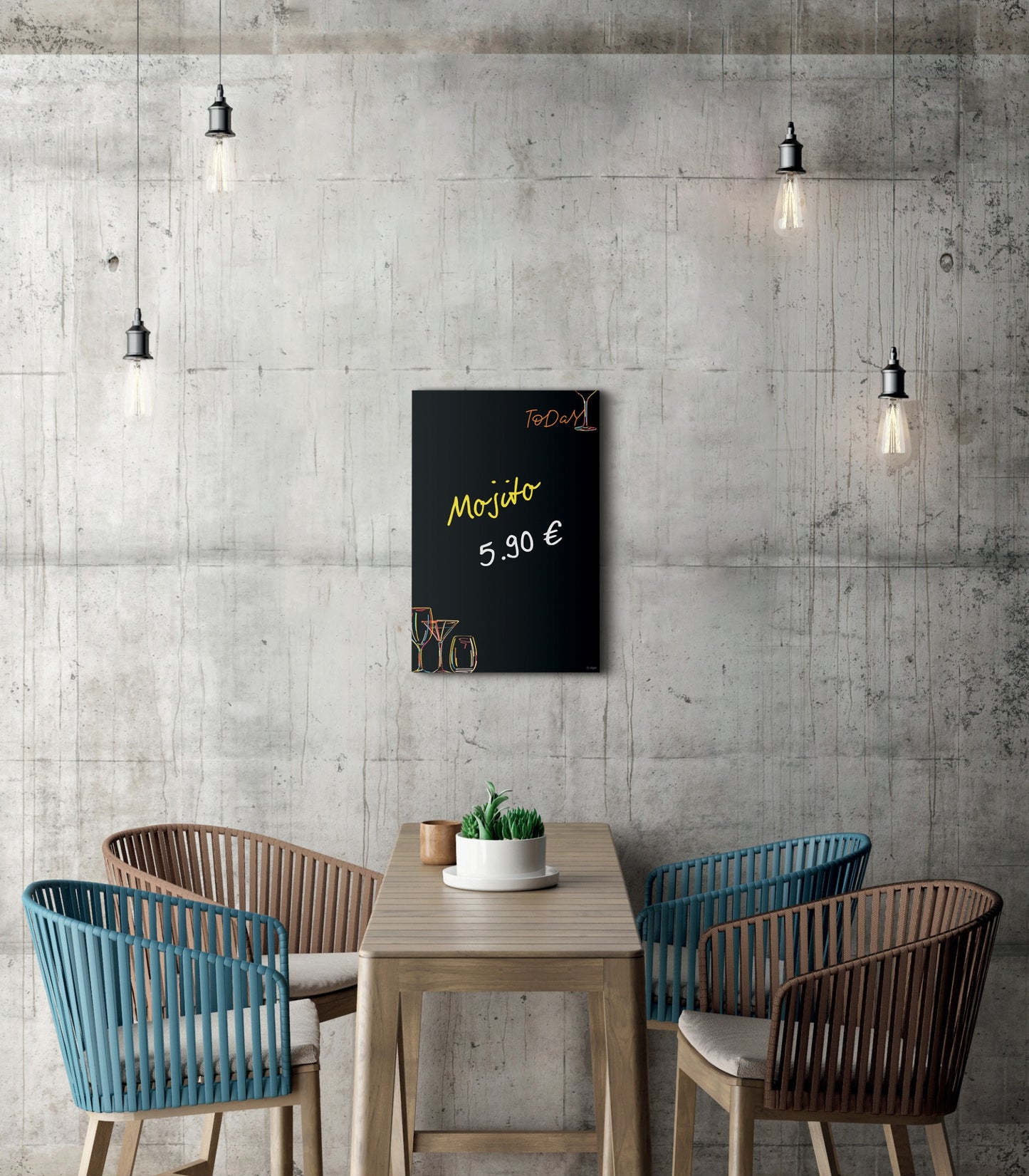 Sigel GL396 Glas Magnettafel Artverum 40x60cm schwarz orange Magnetboard Tafel