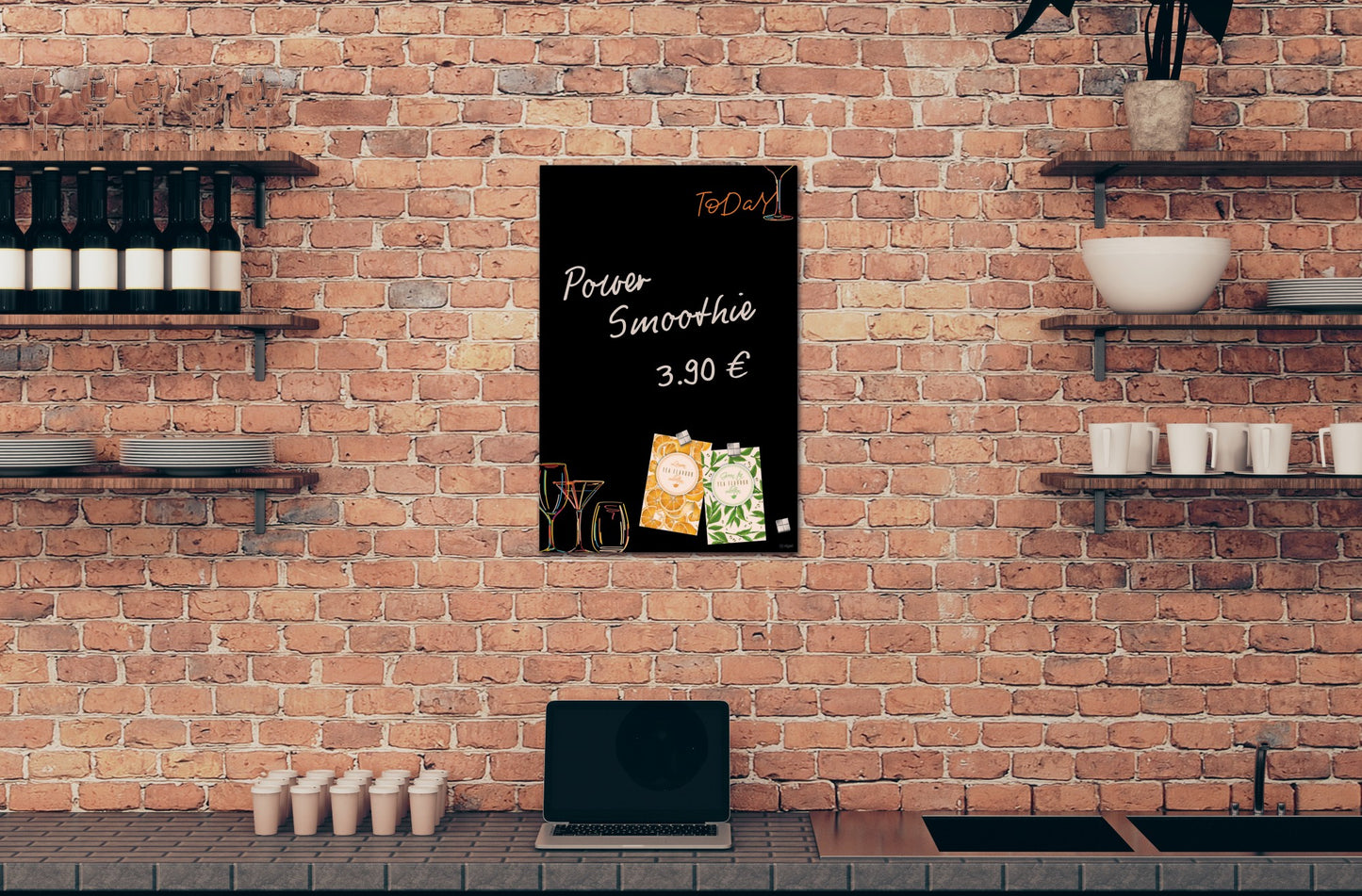 Sigel GL396 Glas Magnettafel Artverum 40x60cm schwarz orange Magnetboard Tafel