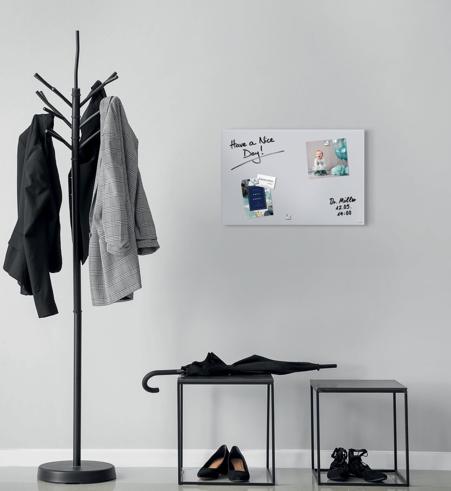 Sigel GL516 Glas Magnettafel Artverum 60x40 hellgrau Magnetboard BoardTafel Memo