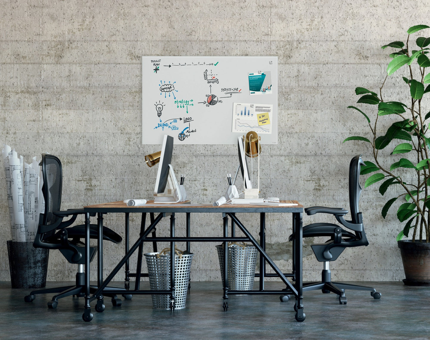 Sigel GL541 Glas-Whiteboard Artverum 100x65 super-weiß Magnetboard Board Tafel
