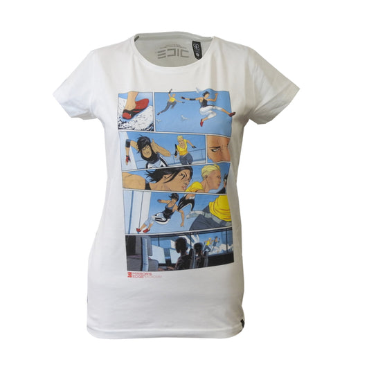 gozoo Mirror's Edge ME Damen T-SHIRT weiss Comic Baumwolle Freizeit TShirt Shirt