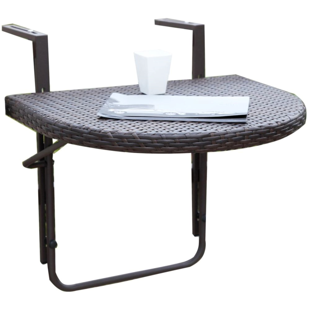 Garden Pleasure Balkon Tisch klappbar Esstisch Klapptisch Rattan Optik coffee