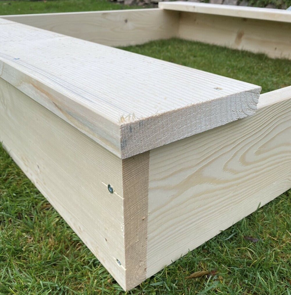 Kräuterbeet Hochbeet 130x130 cm Holz Natur Gemüsebeet Blumenbeet Pflanzen