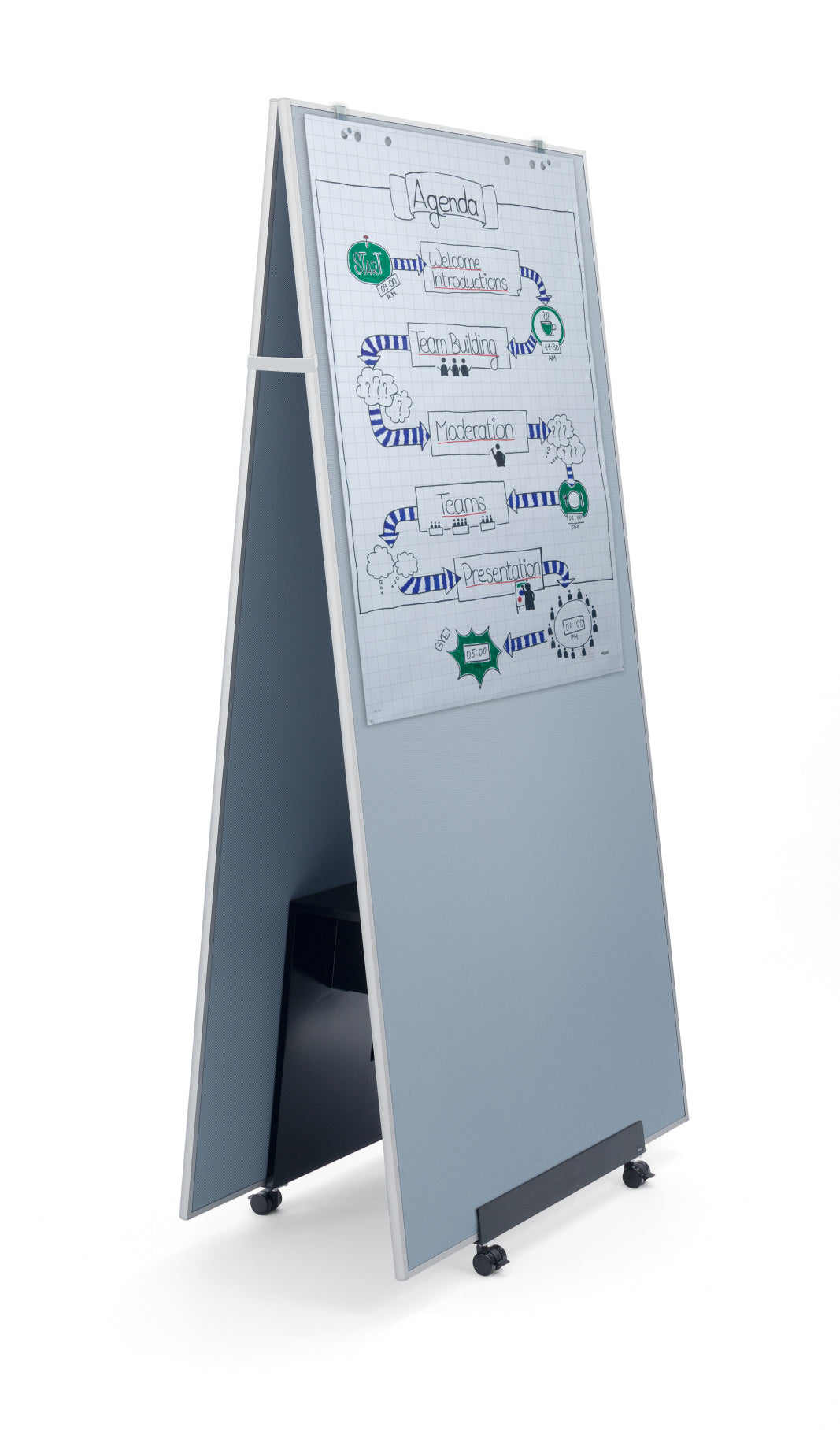 Sigel MU010 Agiles Pinnboard meet up grau 90x180cm Pinnwand Moderationstafel