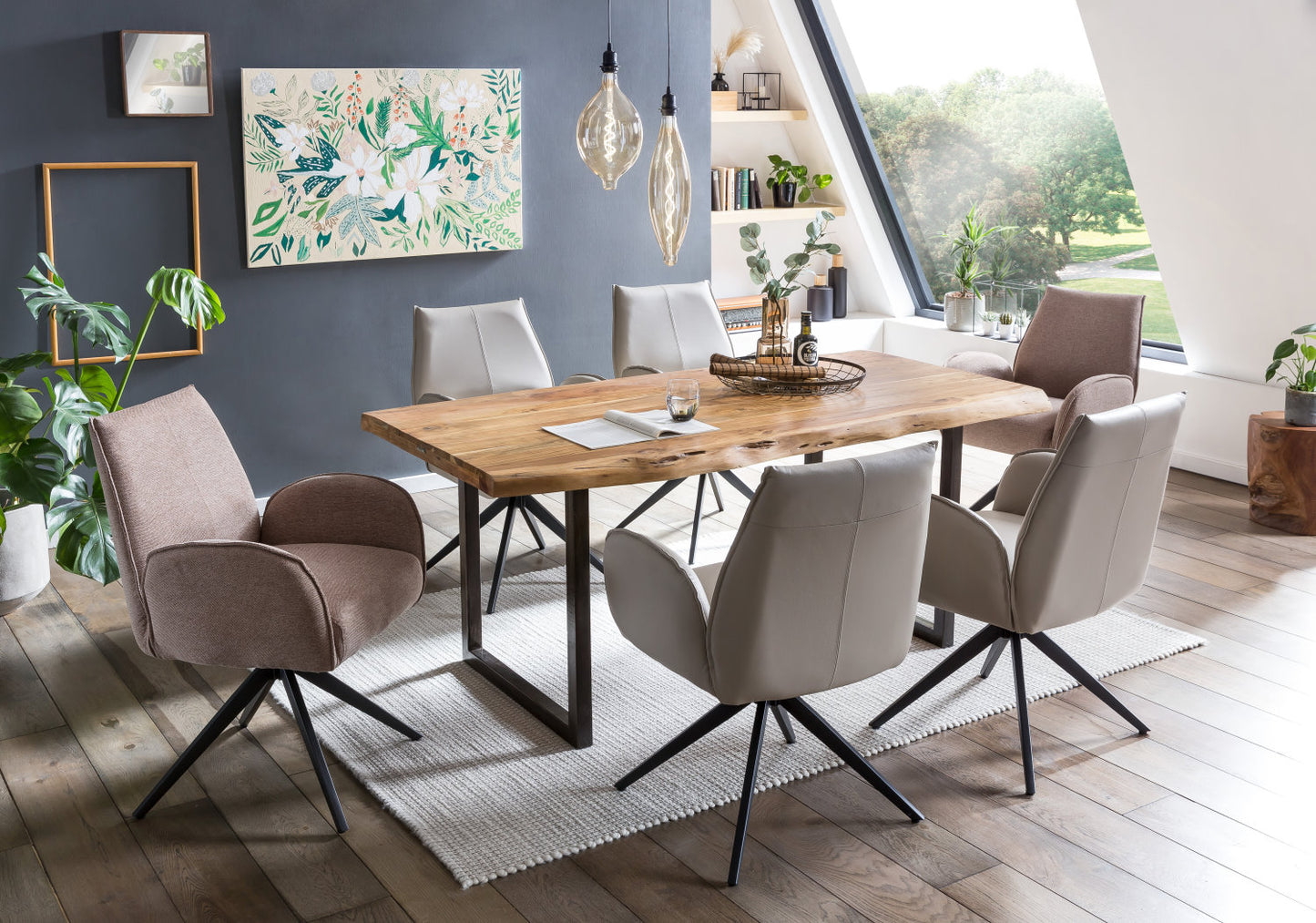 Wolf Möbel Esstisch Guru 160x90cm Akazie Echtholz Holz Tisch Baumkante natur