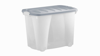 Aufbewahrungsbox 60L Deckel Kunststoffbox Stapelbox Lager Regal Box Transparent