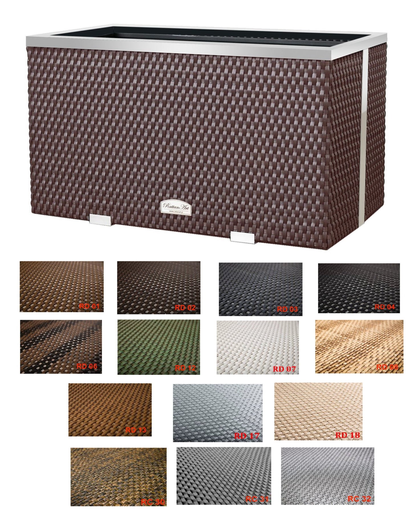 XL Polyrattan Pflanzgefäß Pflanzkübel Blumentopf Blumenkübel Übertopf Hochbeet