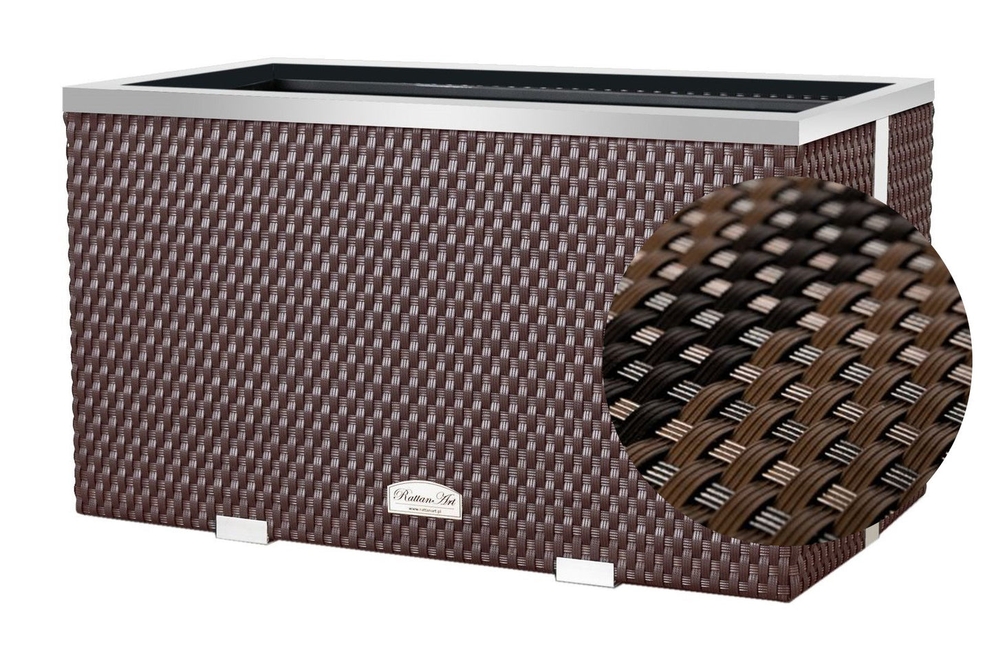 XL Polyrattan Pflanzgefäß Pflanzkübel Blumentopf Blumenkübel Übertopf Hochbeet