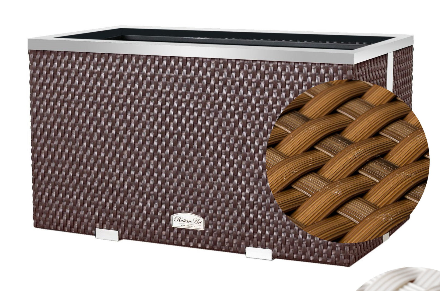XL Polyrattan Pflanzgefäß Pflanzkübel Blumentopf Blumenkübel Übertopf Hochbeet