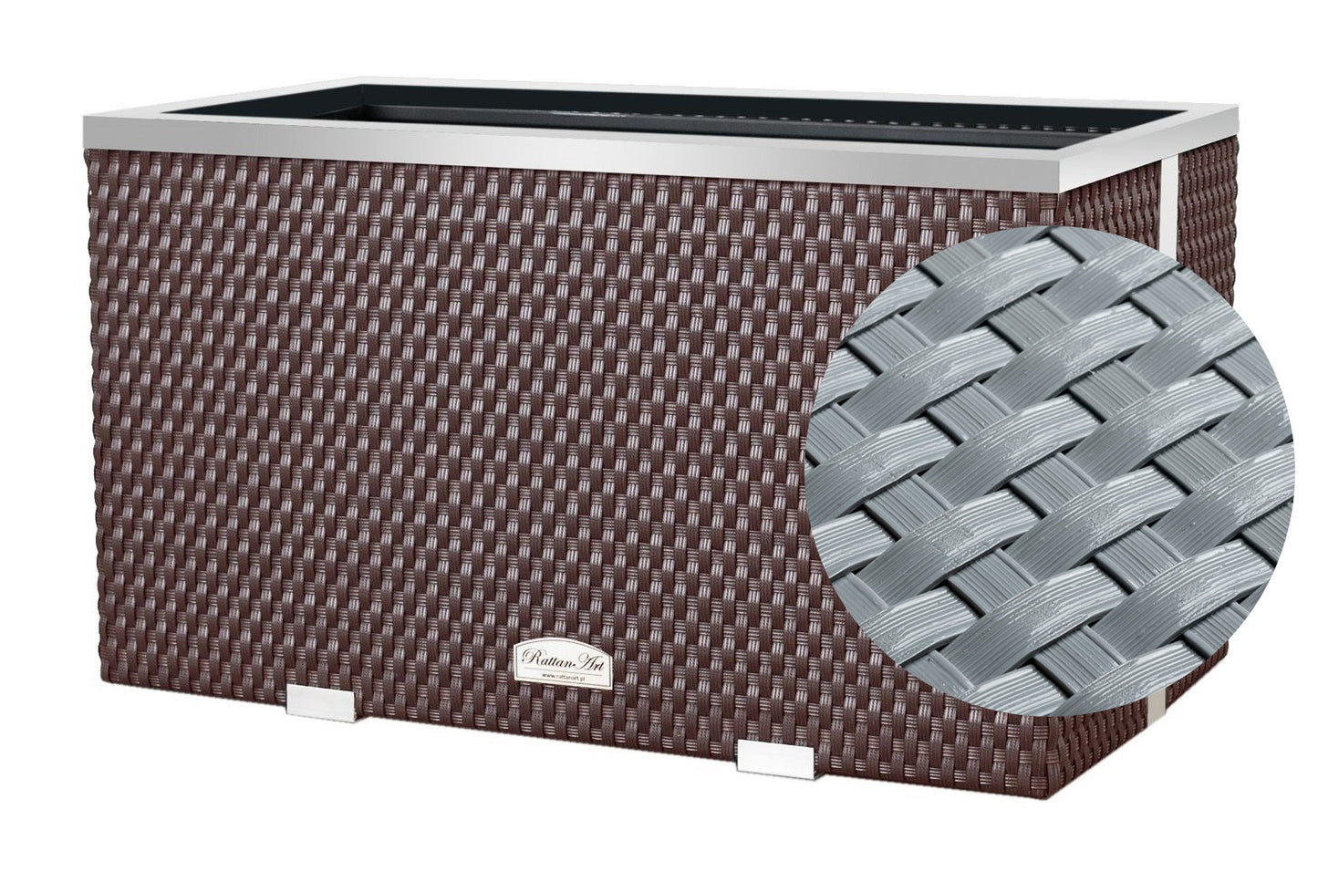 XL Polyrattan Pflanzgefäß Pflanzkübel Blumentopf Blumenkübel Übertopf Hochbeet