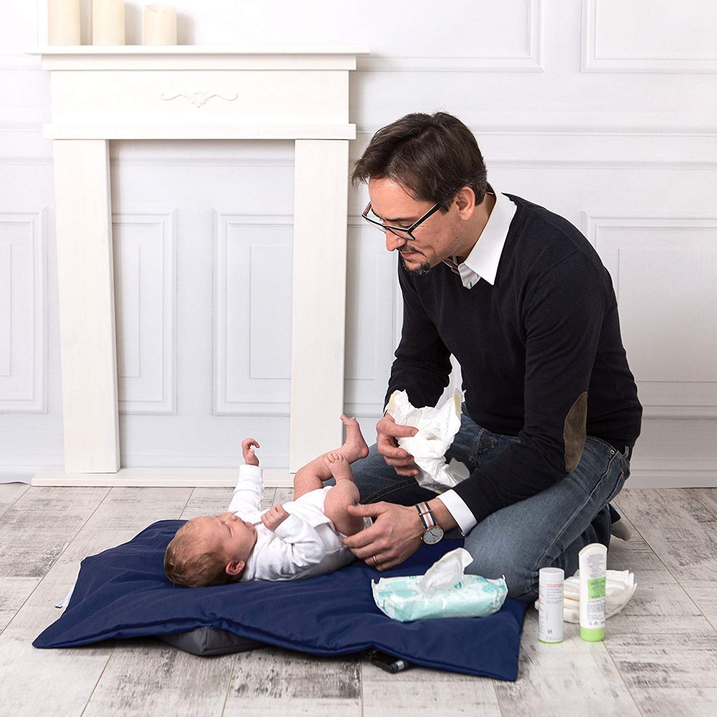 4in1 Babydecke 80x80 Krabbeldecke Pucksack Baby Auflage Decke Wickelunterlage