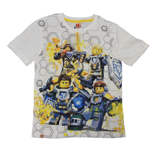 Lego NEXO Knights Ritter Kinder T-Shirt Jungen Kurzarmshirt Weiss Short Sleeve