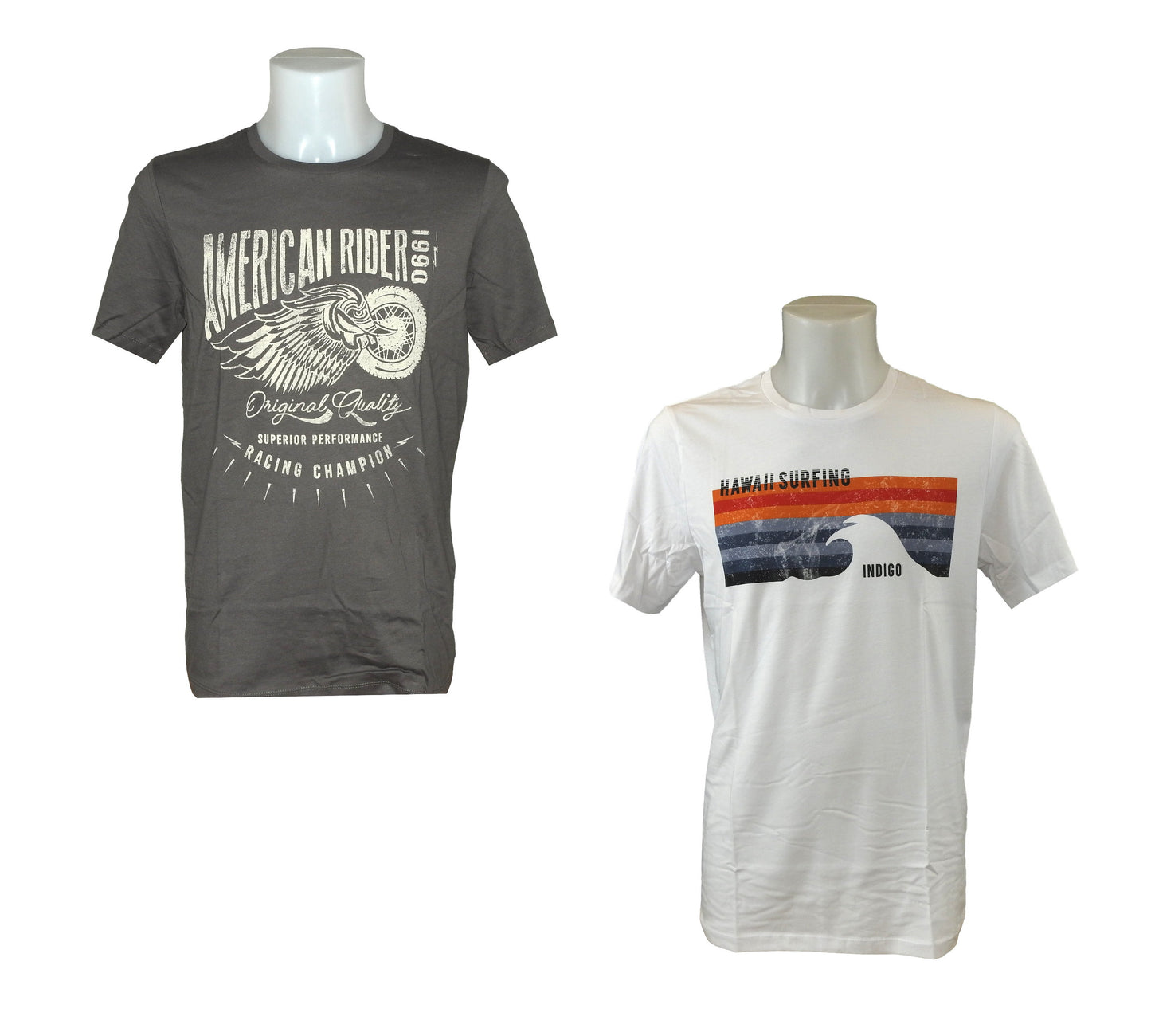 Herren T-Shirt bedruckt Basic BIO Baumwolle Kurzarm Shirt Rundhals Organic