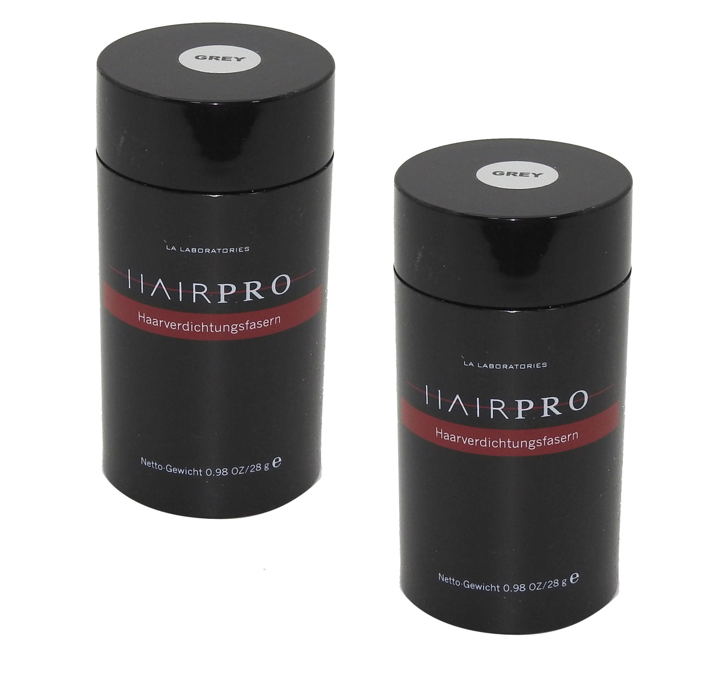 2x LALABS Hairpro Schütthaar Haarverdichter Streuhaare Pulver Haarfasern GRAU