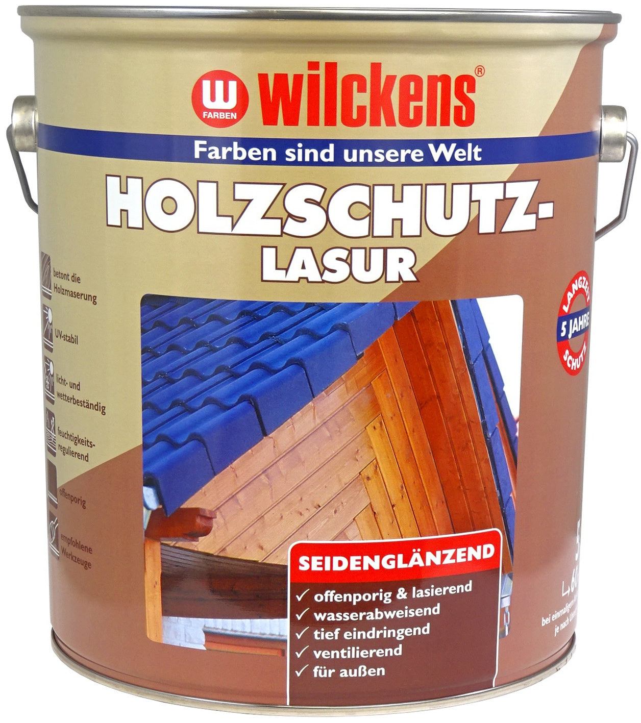 Wilckens 5l Holzschutzlasur Kiefer Holzlasur Holzschutz außen Holz Lasur Schutz