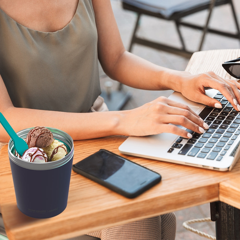 Asobu Edelstahl Lunch Thermobox für Eiscreme Kühler Isolierbox Warm und Kalt