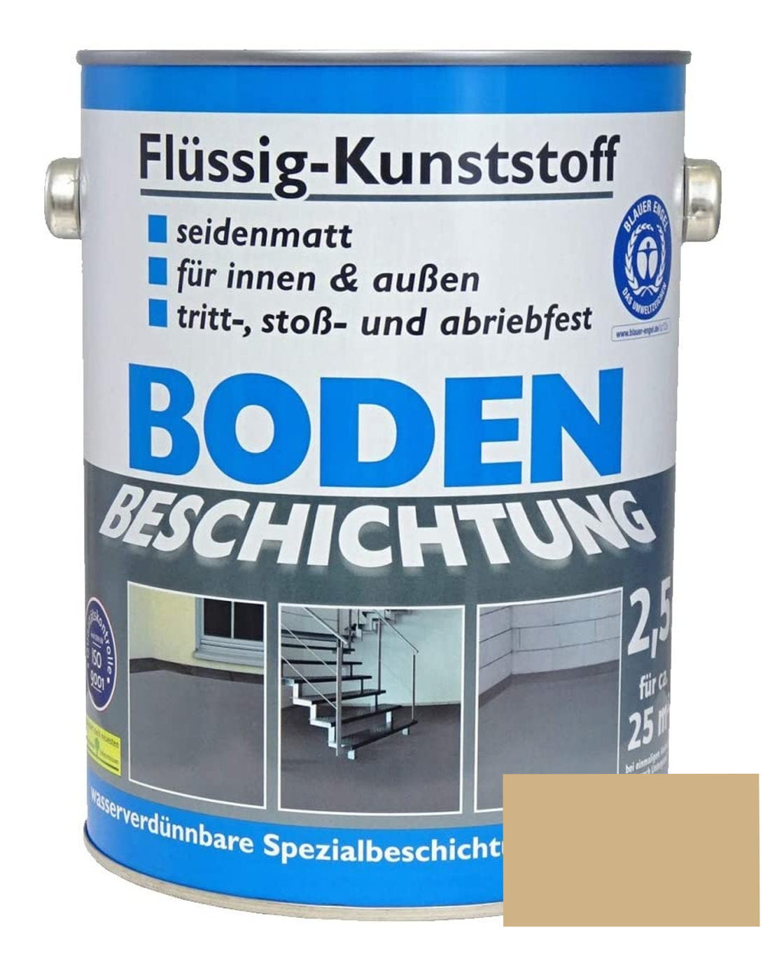 Flüssig Kunststoff 2,5L Bodenbeschichtung 25m² Betonfarbe Beton Beschichtung