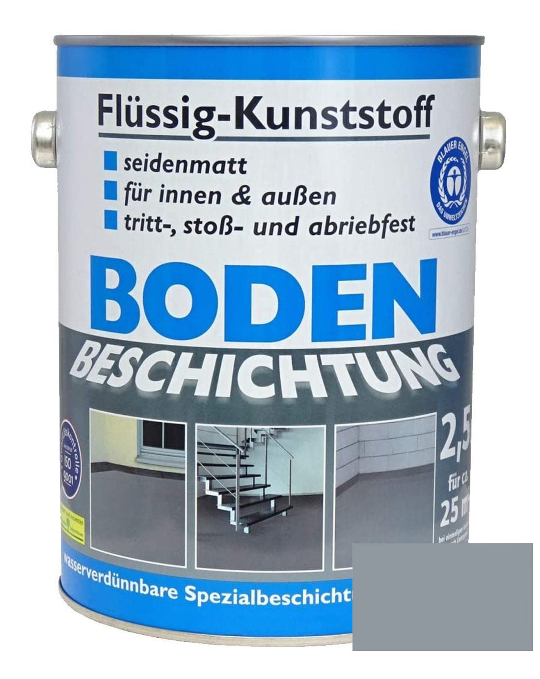 Flüssig Kunststoff 2,5L Bodenbeschichtung 25m² Betonfarbe Beton Beschichtung