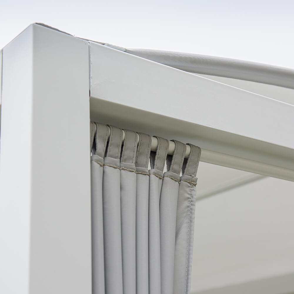 Pavillon Gartenliege Sonnenliege Relaxliege Lounge Sonnenbett Doppelliege weiss