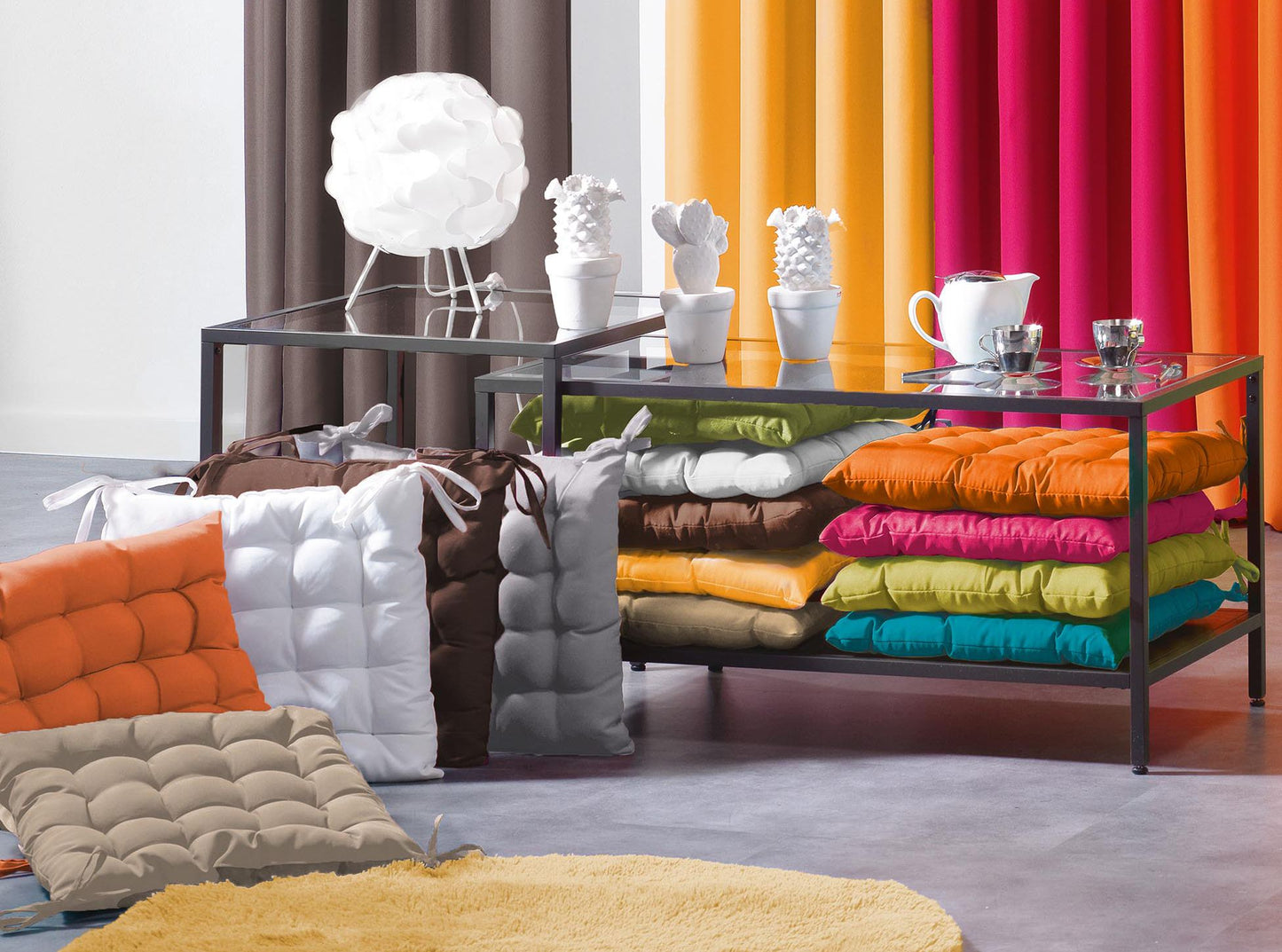 Stuhlkissen 4er Set Sitzkissen 40x40 Sitzpolster Garten Kissen Polster Auflage