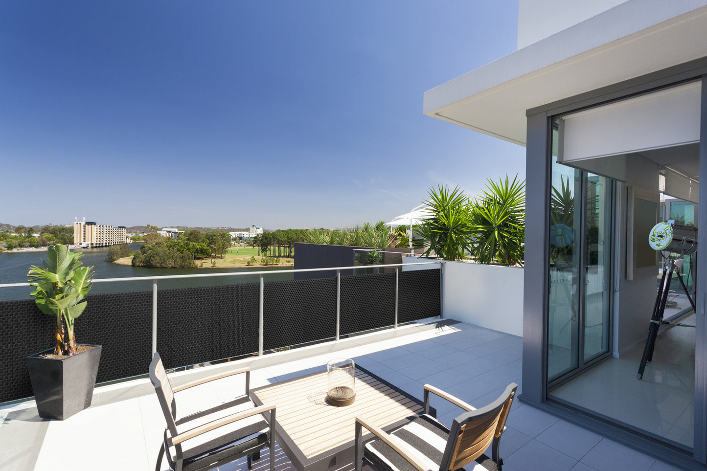 Polyrattan PVC Sichtschutz Matte 300x100 Balkon Zaun Windschutz anthrazit