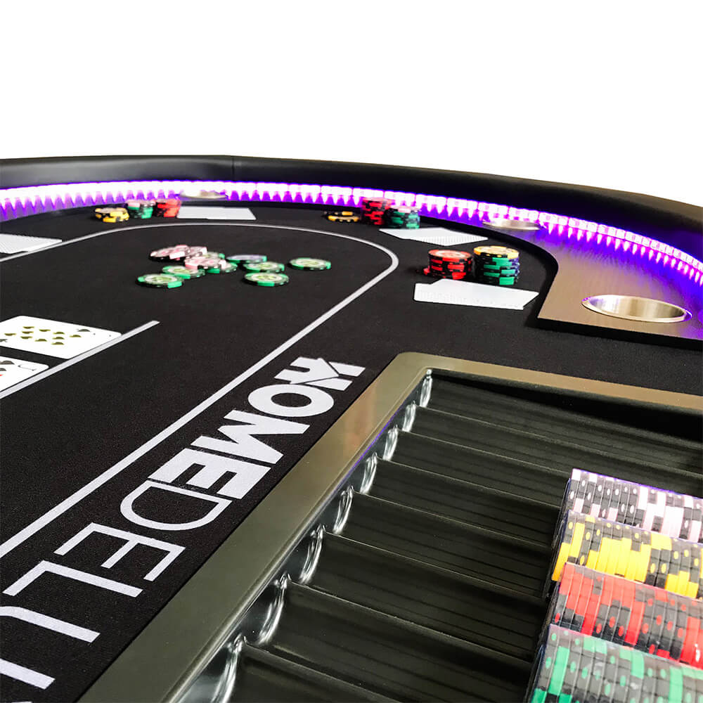 Pokertisch All In für 9 Personen Spieltisch Pokerauflage Poker Kartenspiel Tisch