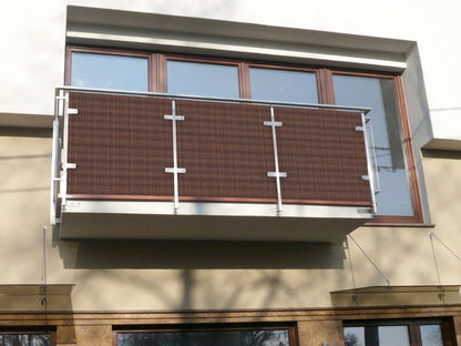 Polyrattan PVC Sichtschutz Matte 300x90 Balkon Zaun Windschutz braun meliert