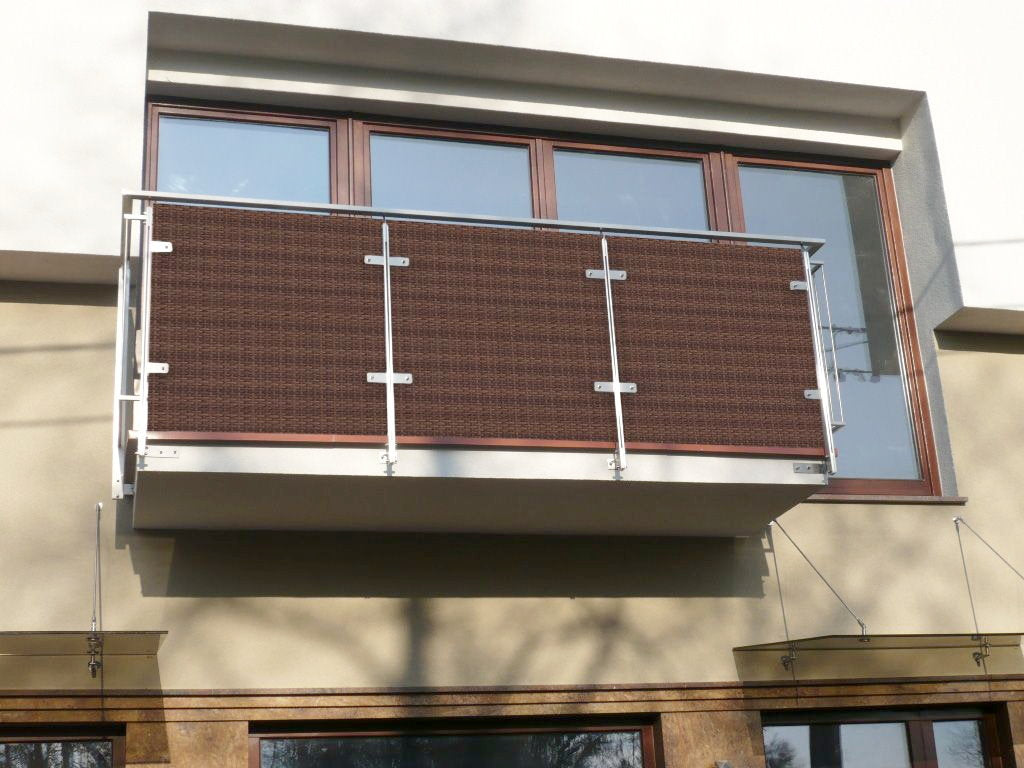 Polyrattan PVC Sichtschutz Matte 300x100cm Balkon Rattan Zaun Garten Windschutz