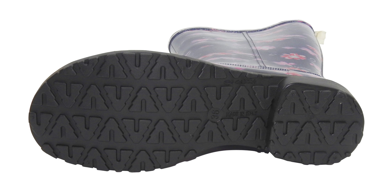 WKTEX Damen Regenstiefel Gummistiefel Damenstiefel Stiefel Stiefeletten Blumen