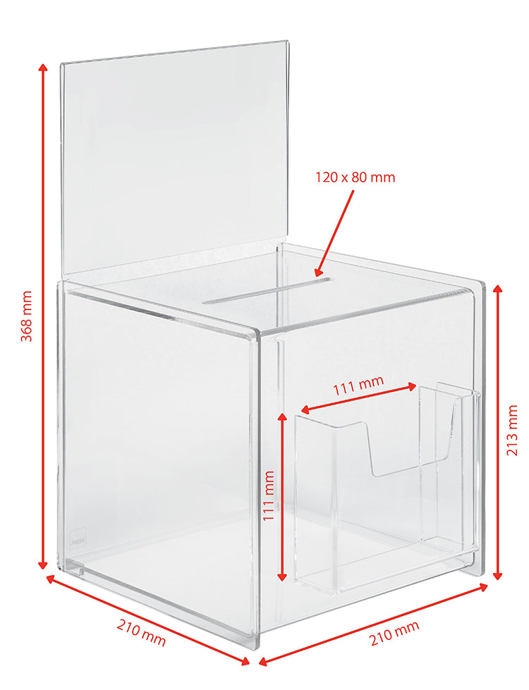 Sigel Aktionsbox VA152 klar Acryl A5 Losbox Spendenbox Promobox Sammelbox Box