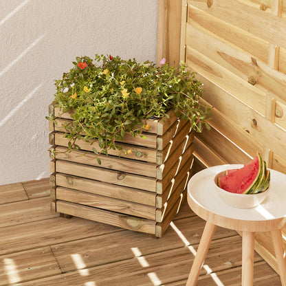 Pflanzkasten 13,5L Blumenkasten Pflanzgefäß Blumenkübel Holz Garten natur