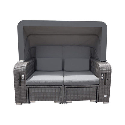 Strandkorb Relaxa Sonnenliege Gartenliege Gartenmöbel Liege Sofa Lounge grau