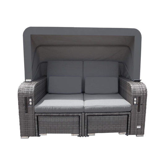 Strandkorb Relaxa Sonnenliege Gartenliege Gartenmöbel Liege Sofa Lounge grau