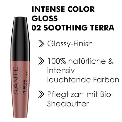 Sante Naturkosmetik Bio Intense Color Gloss Lipgloss Lipstick Lippenstift 9ml