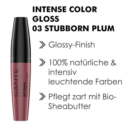 Sante Naturkosmetik Bio Intense Color Gloss Lipgloss Lipstick Lippenstift 9ml