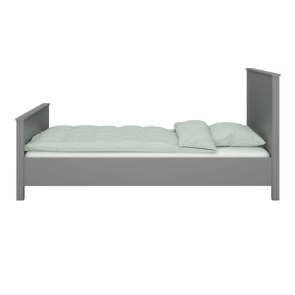 Landhaus Einzelbett 90x200 Bett grau Kinder Jugendbett Gästebett Bettgestell