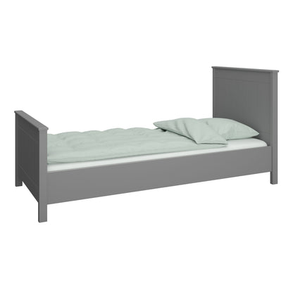 Landhaus Einzelbett 90x200 Bett grau Kinder Jugendbett Gästebett Bettgestell